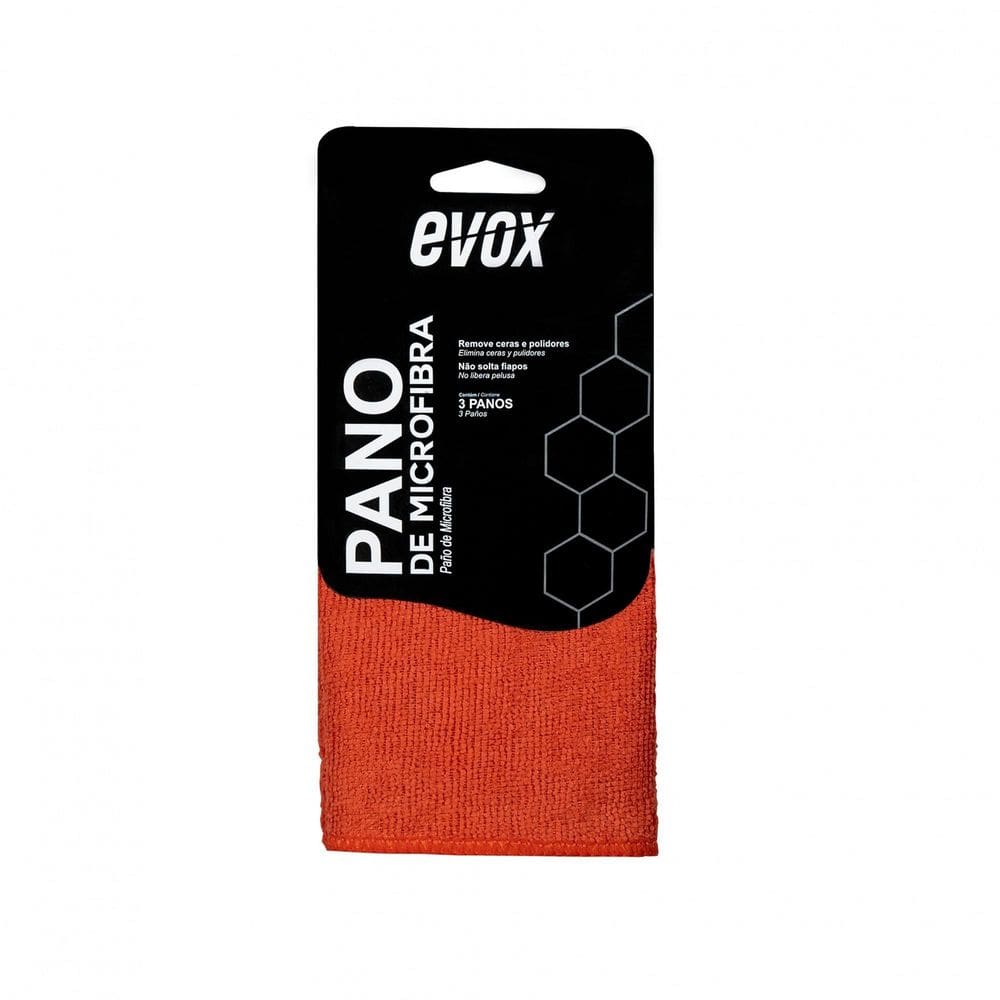 Pano De Microfibra 220Gsm 29X29Cm 3Un Evox