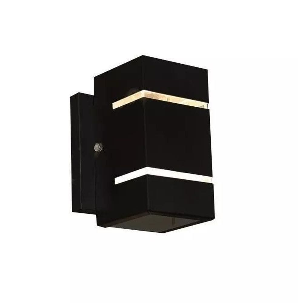 Arandela Dois Fachos Frisos Efeito Uso Externo 1401 - Preto