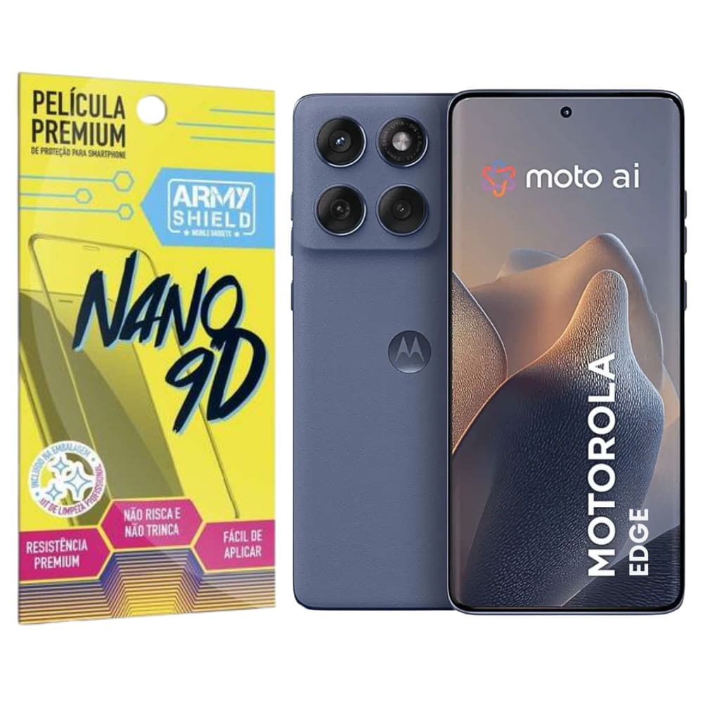 Película de Cerâmica 9D Para Moto Edge 60 Pro Flexível Não Quebra - Armyshield