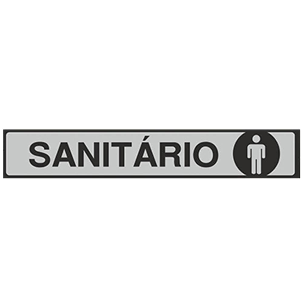 Placa Advertência Prata Sanitário Masculino Unidade