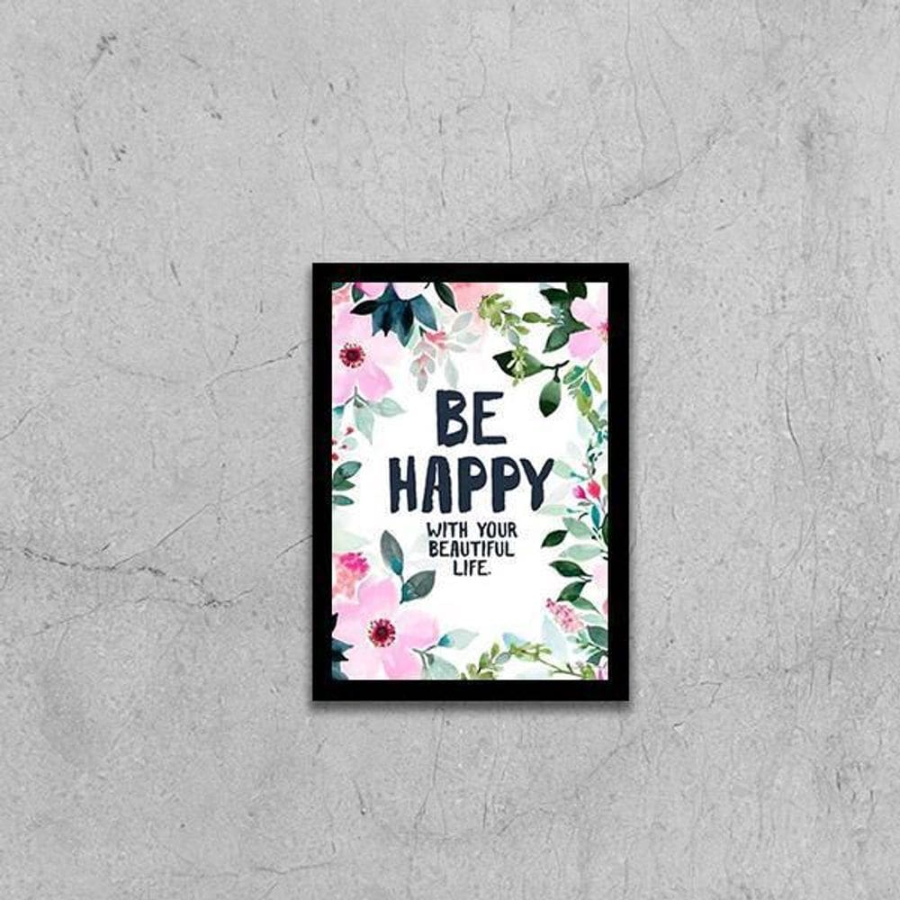 Quadro Be Happy 24X18Cm