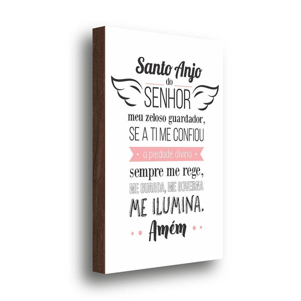 Quadro Decorativo Santo Anjo Do Senhor Rosa 40X60Cm
