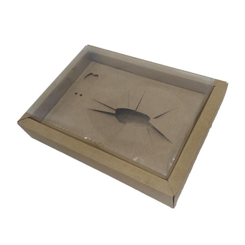Embala Cristal Caixa Para Ovo De Colher 500G Borda Kraft