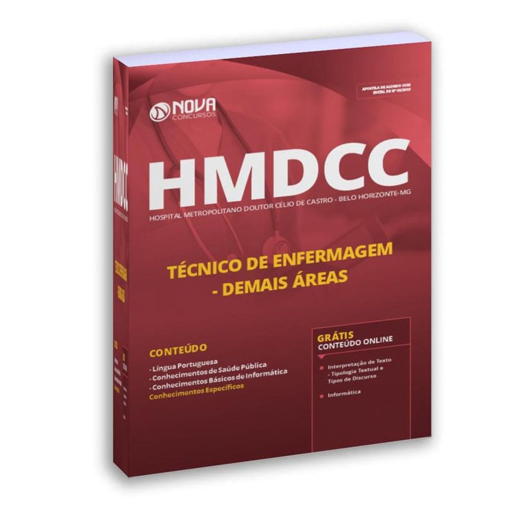 Apostila HmdccMg 2019  Técnico Enfermagem  Demais Áreas
