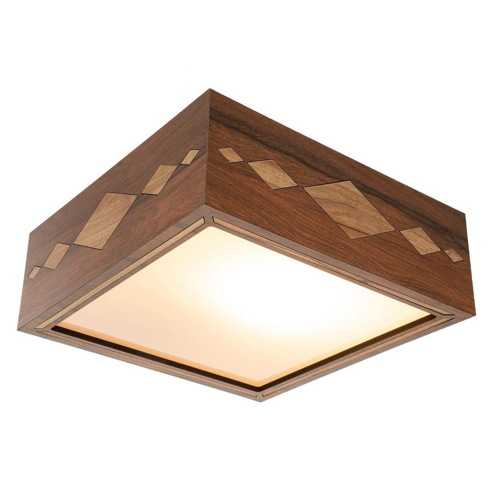 Luminária Decorativa Madeira Plafon Maresias Nog 40Cm