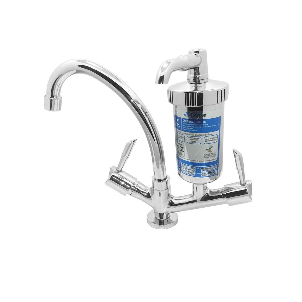 Torneira Com Filtro Cromada de Bica Móvel - Alta Resistência