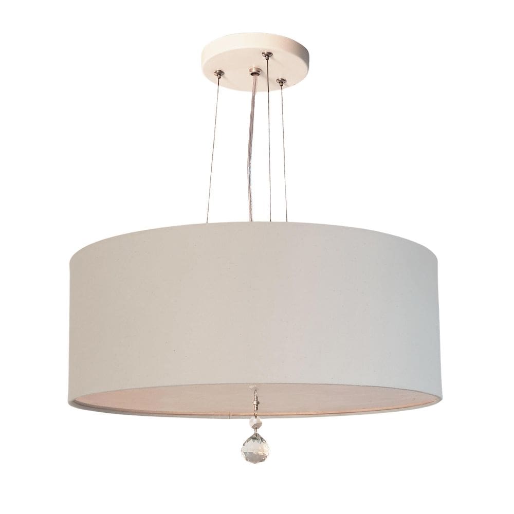Lustre Pendente Com Cristal Cúpula Cinza 40X15 2E27