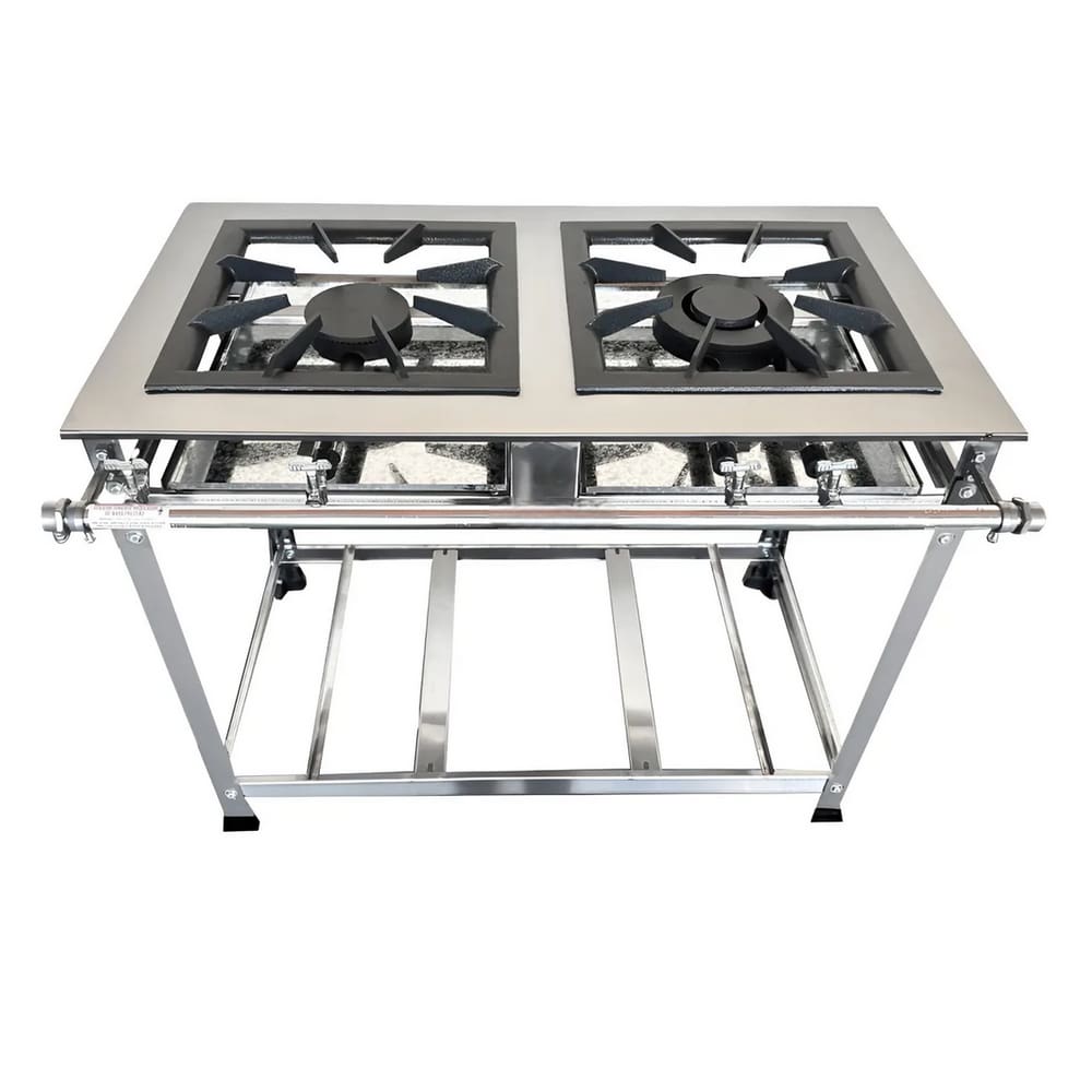 Fogão Industrial 2 Bocas 30x30 P5 em Aço Inox Leona