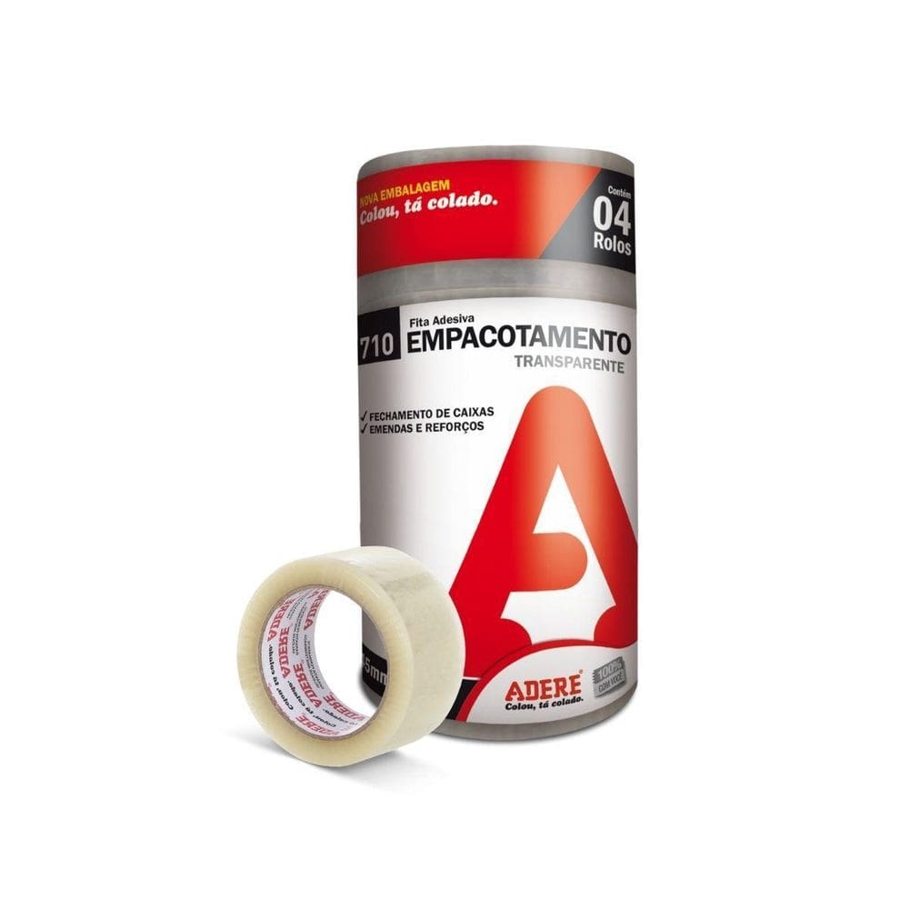 Fita Adesiva Transparente Larga 45MmX40M - 4Und - Adere