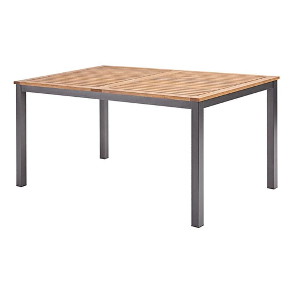 Mesa Retangular Jardim Varanda 74x89x150cm Aluminio Madeira