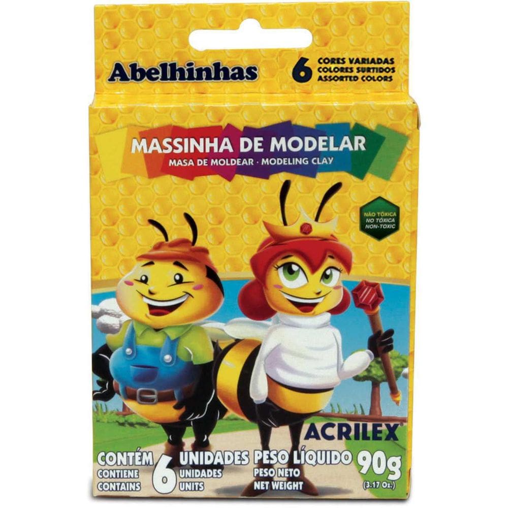 Massa Para Modelar Estojo Com 06 Cores 90G