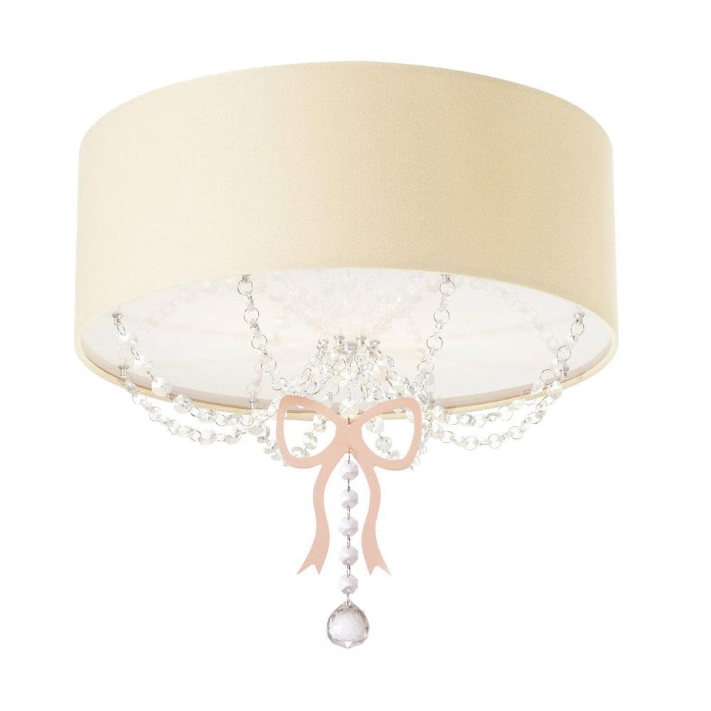 Lustre Plafon Infantil Tom Luz Laço Cúpula Cru 40cm