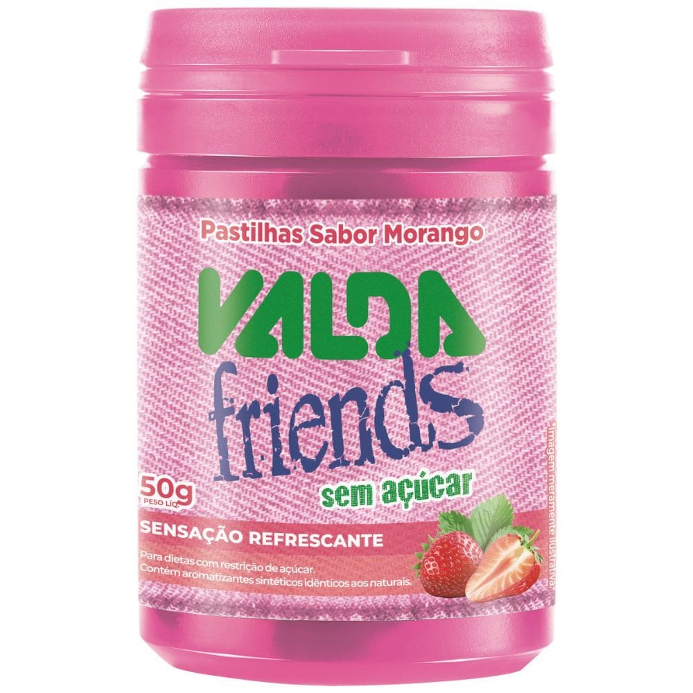 Pastilhas Valda Friends Sabor Morango 50g