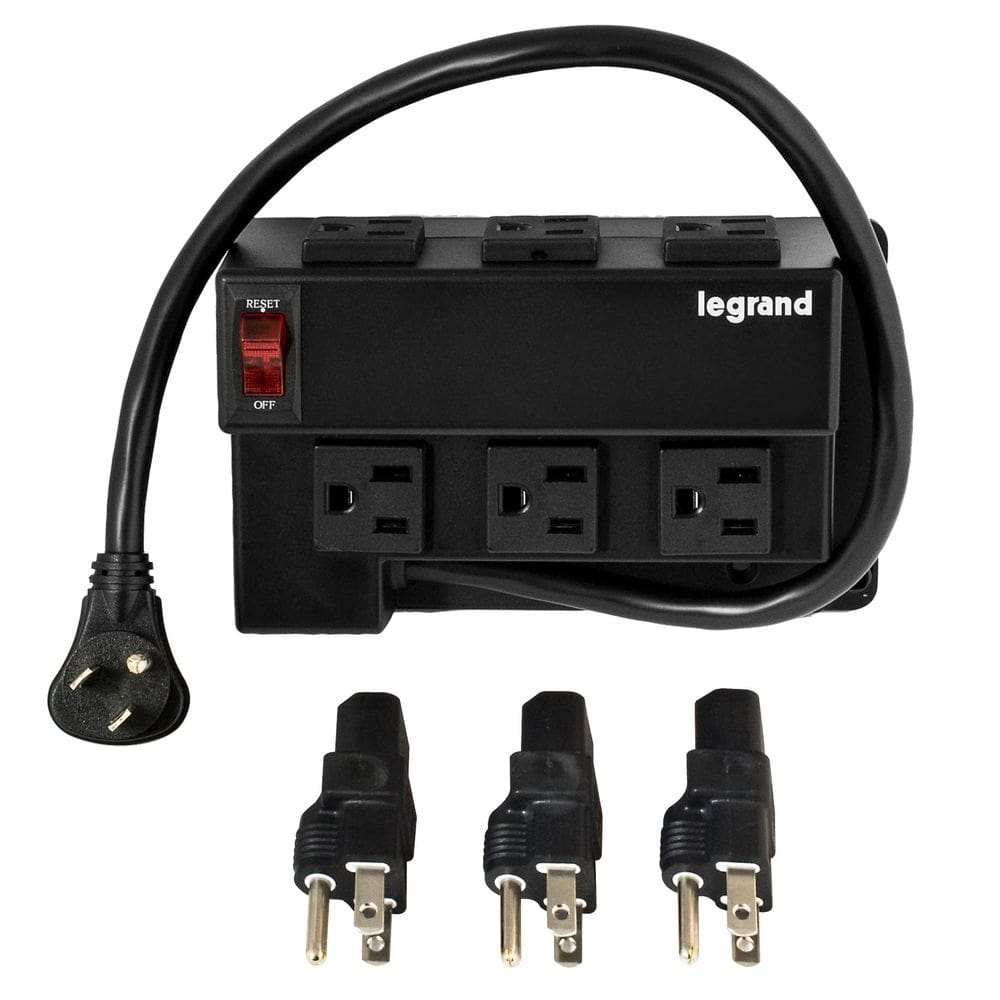 Compartimento de mídia Power Strip Legrand OnQ de meia largura preto