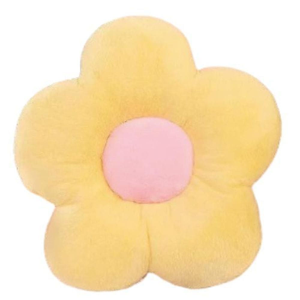 Almofadas Decorativas De Pelúcia Flor Amarela Pelúcia 30Cm