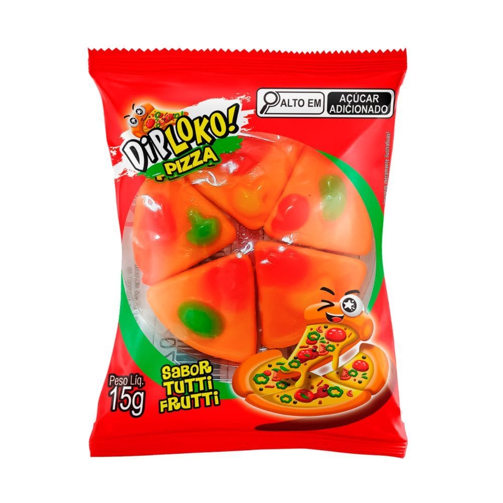 Bala Diploko Pizza Sabor Tutti Frutti 15g