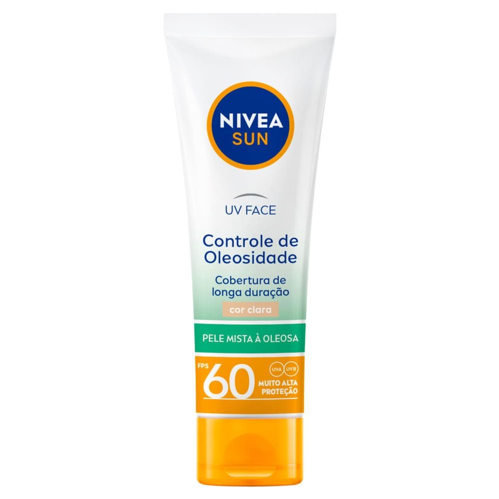 Protetor Solar Nivea Sun UV Face Controle de Oleosidade FPS 60 Cor Clara 50ml