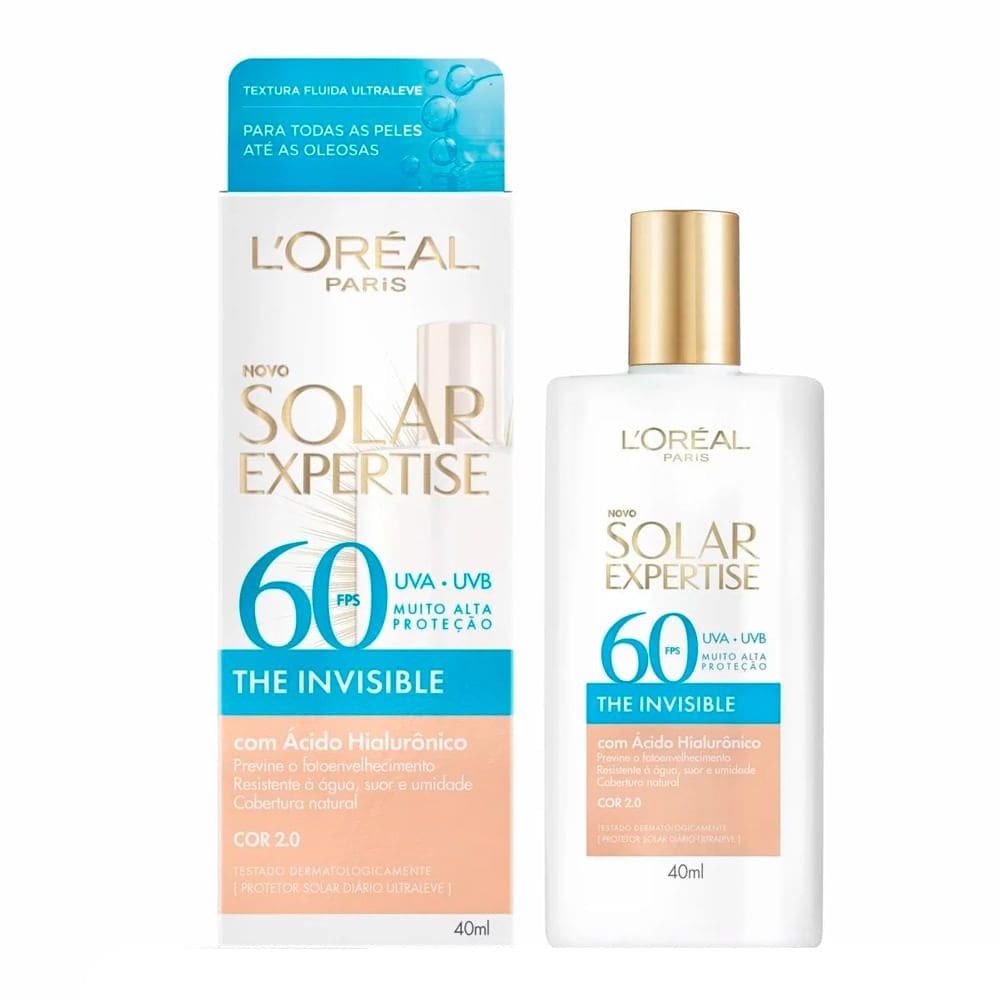 Protetor Solar Facial L`Oréal Paris Solar Expertise The Invisible FPS 60 Cor 2.0 40ml