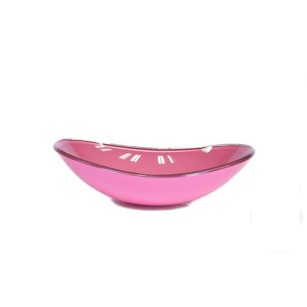 Cuba De Vidro Oval 55Cm Rosa
