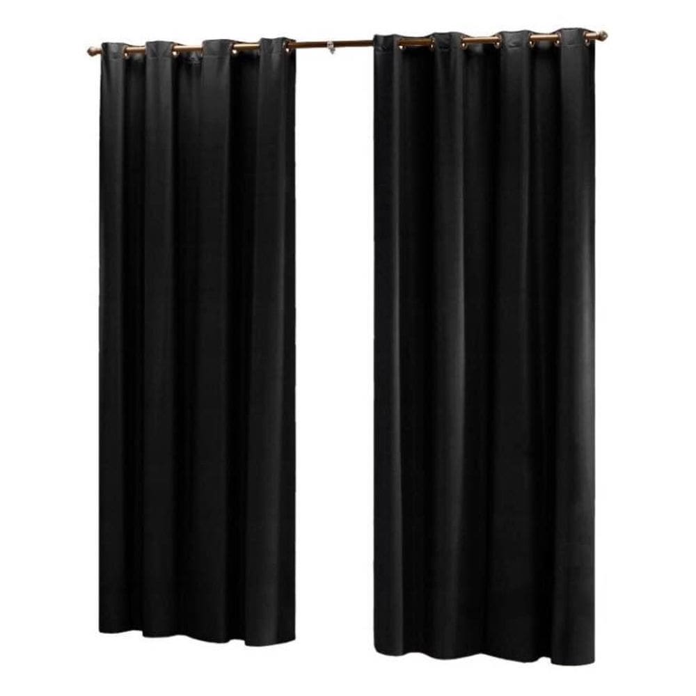 Cortina Sala Quarto Em Tecido Semi Blackout Preto 6,00X2,70