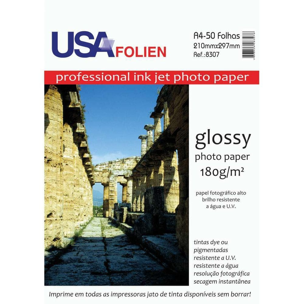 Papel Fotográfico Inkjet A4 Glossy 180G