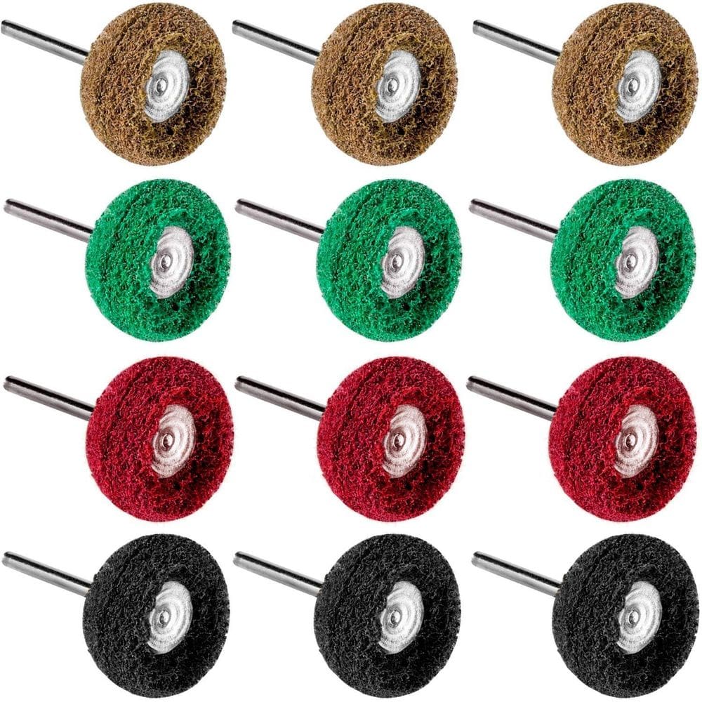 Kit 12 Escovas Polimento Nylon Haste 3Mm Tipo Scotch Brite