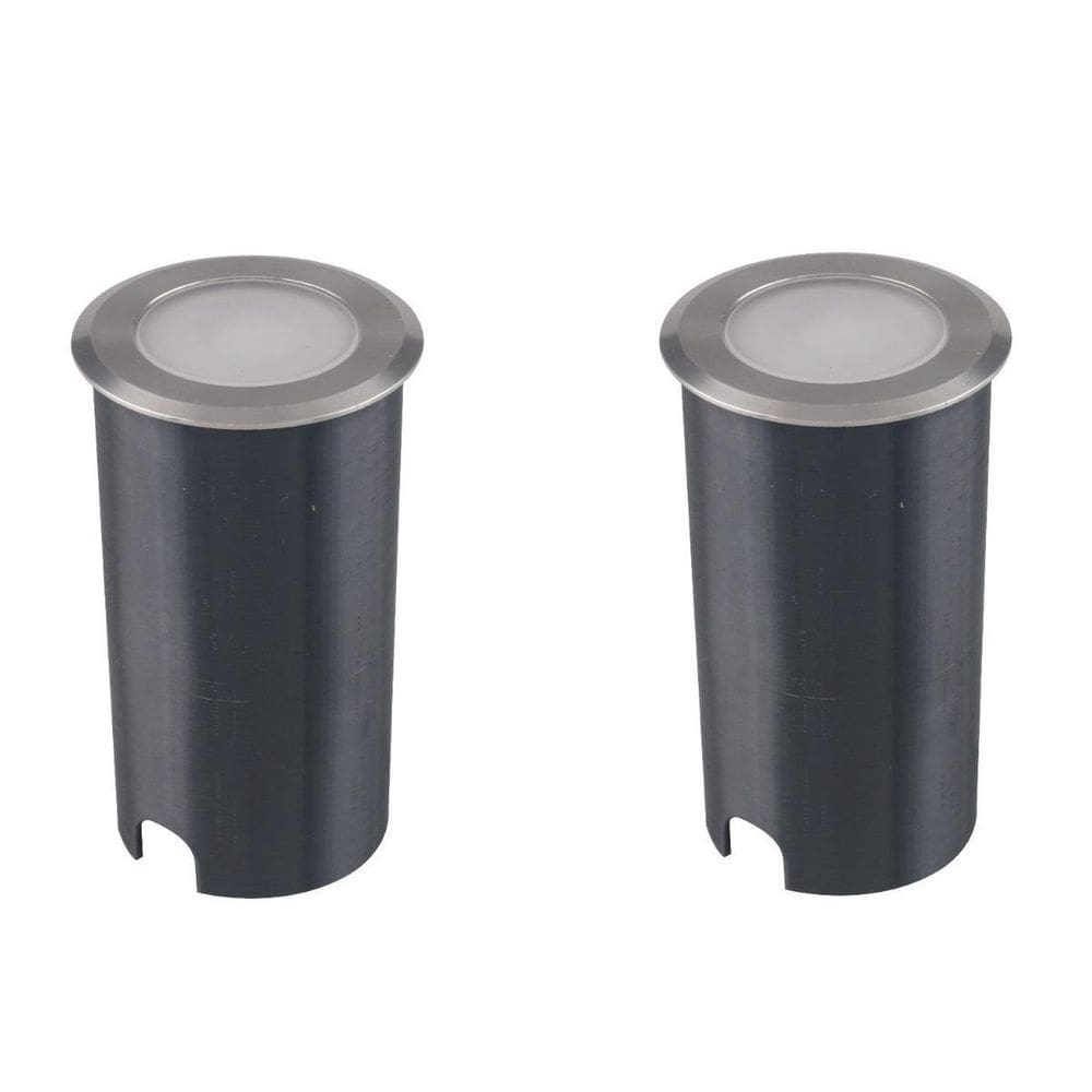 Balizador Redondo De Solo Inox Ip67 Led 1W Escada Ali64 2un