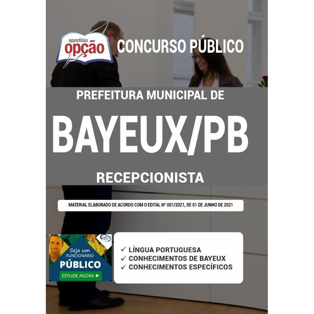 Apostila Prefeitura Bayeux Pb - Recepcionista