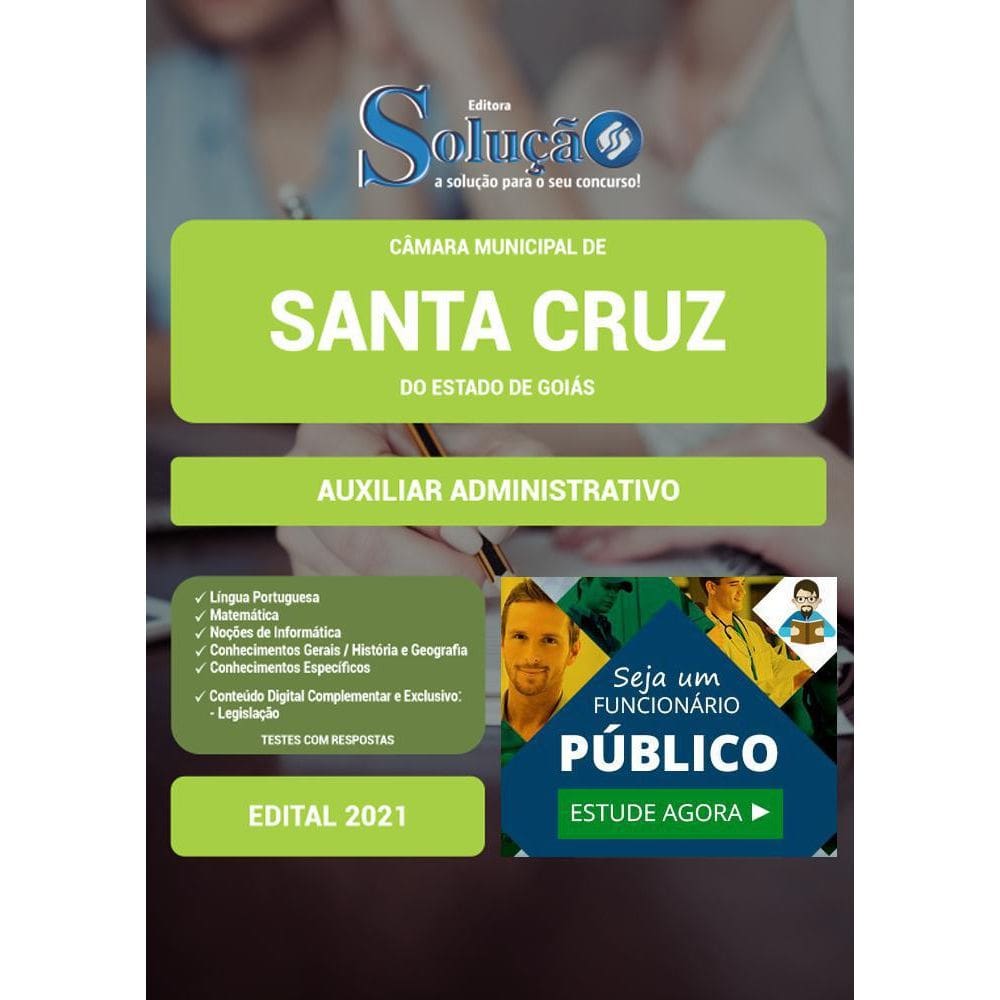 Apostila Câmara Santa Cruz Go - Auxiliar Administrativo