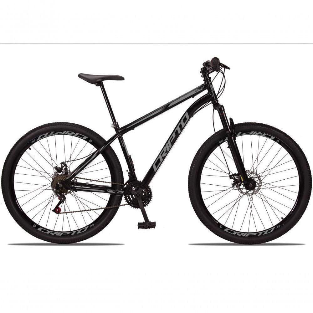 Bicicleta Aro 29 Aço Carbono 21V Cripto Freios A Disco Quadro 17 Preto Prata