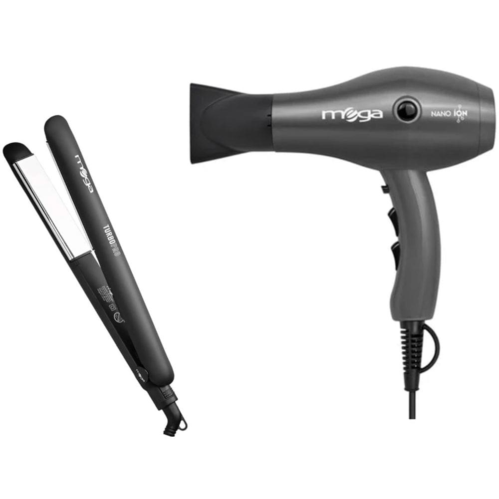 Kit Mega - Secador De Cabelo Nano Ion 2000W 127V + Prancha Turbo Pro 230ºc Biv