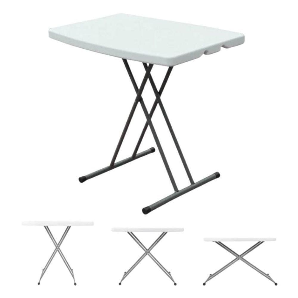 Mesa Branca Dobrável Portátil 80cm Com Altura Ajustável