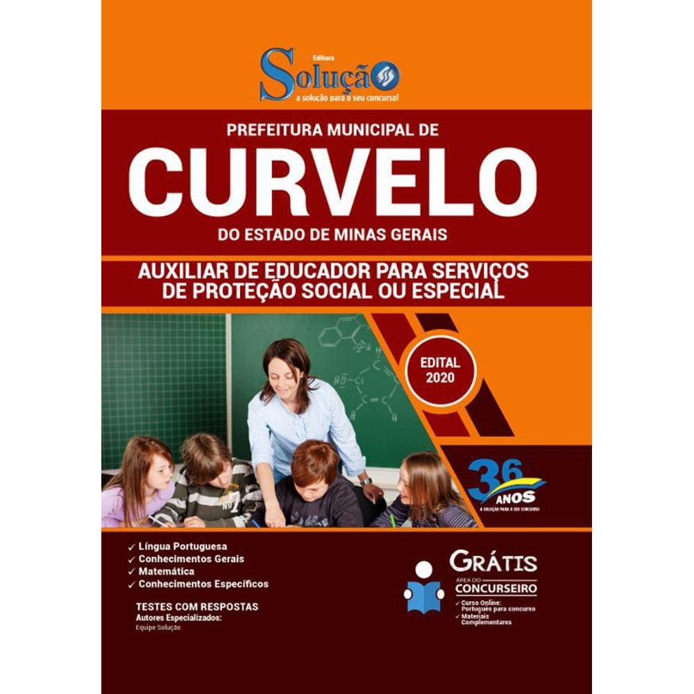 Apostila Curvelo Mg - Auxiliar De Educador Para Serviços