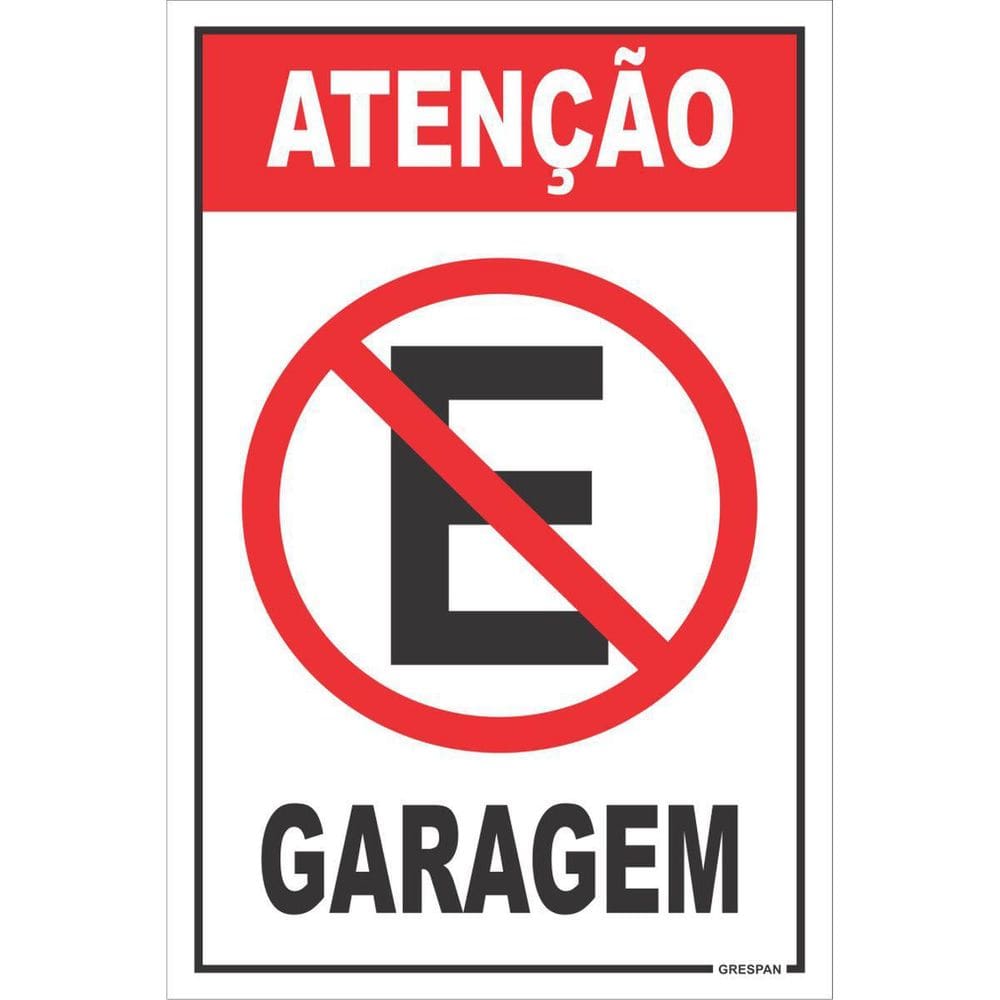 Placa De Sinalização Cuidado Garagem 20X30Cm.