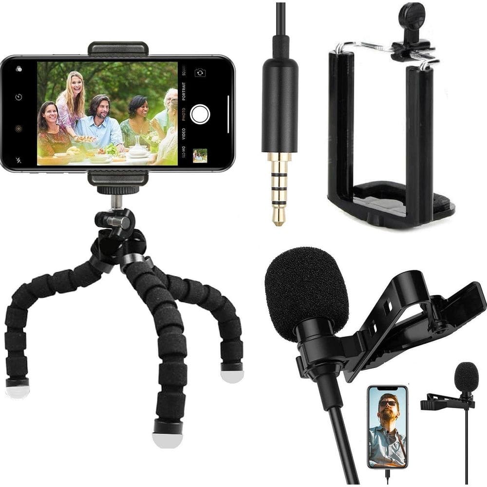Microfone Lapela Profissional Celular Gravação Vídeo + Tripé