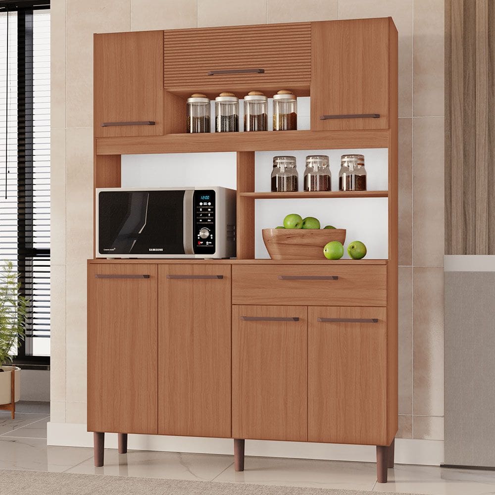 Armário de Cozinha Icaraí 100% MDF Tuboarte 7 Portas e 1 Gaveta
