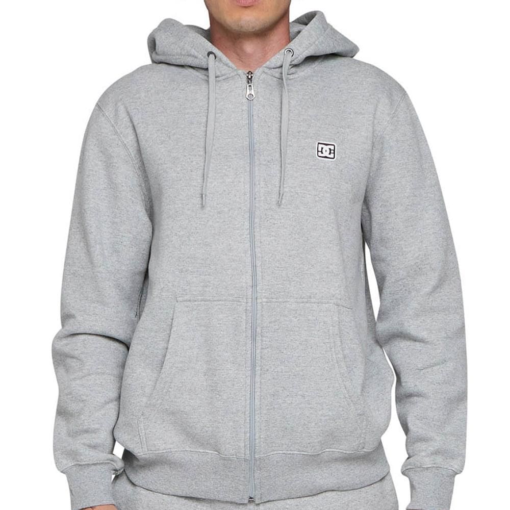 Moletom DC Shoes Aberto Rubber Label WT24 Masculina Cinza