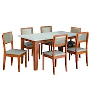 Conjunto Sala de Jantar Mesa Miami 1,60m 6 Cadeiras Santiago Dobuê