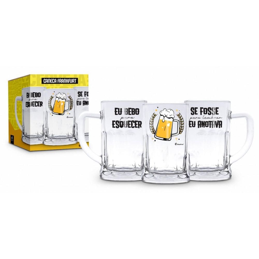 Caneca Vidro 565Ml - Eu Bebo Para Esquecer