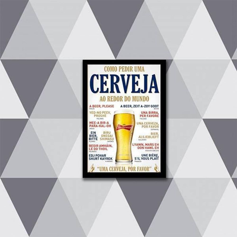 Quadro Como Pedir Uma Cerveja Pelo Mundo 24X18Cm