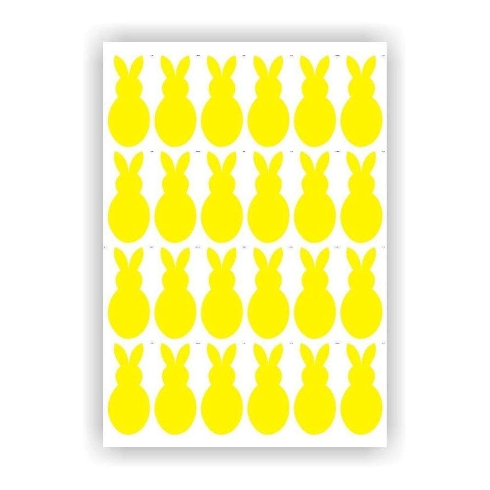 Kit 24 Adesivos Coelho Coelhinhos Pascoa Amarelo