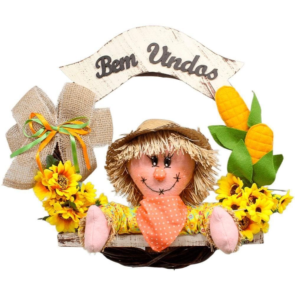 Decoração Guirlanda Espantalhos Caipira Enfeite Festa Junina Menino