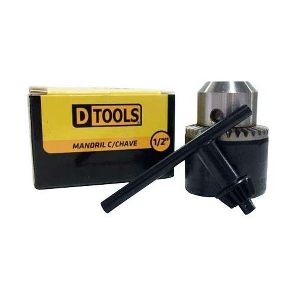 Mandril Com Chave 1/2`` Para Brocas De 1,5mm A 13mm - Ideal Para Madeira, Metal E Plástico