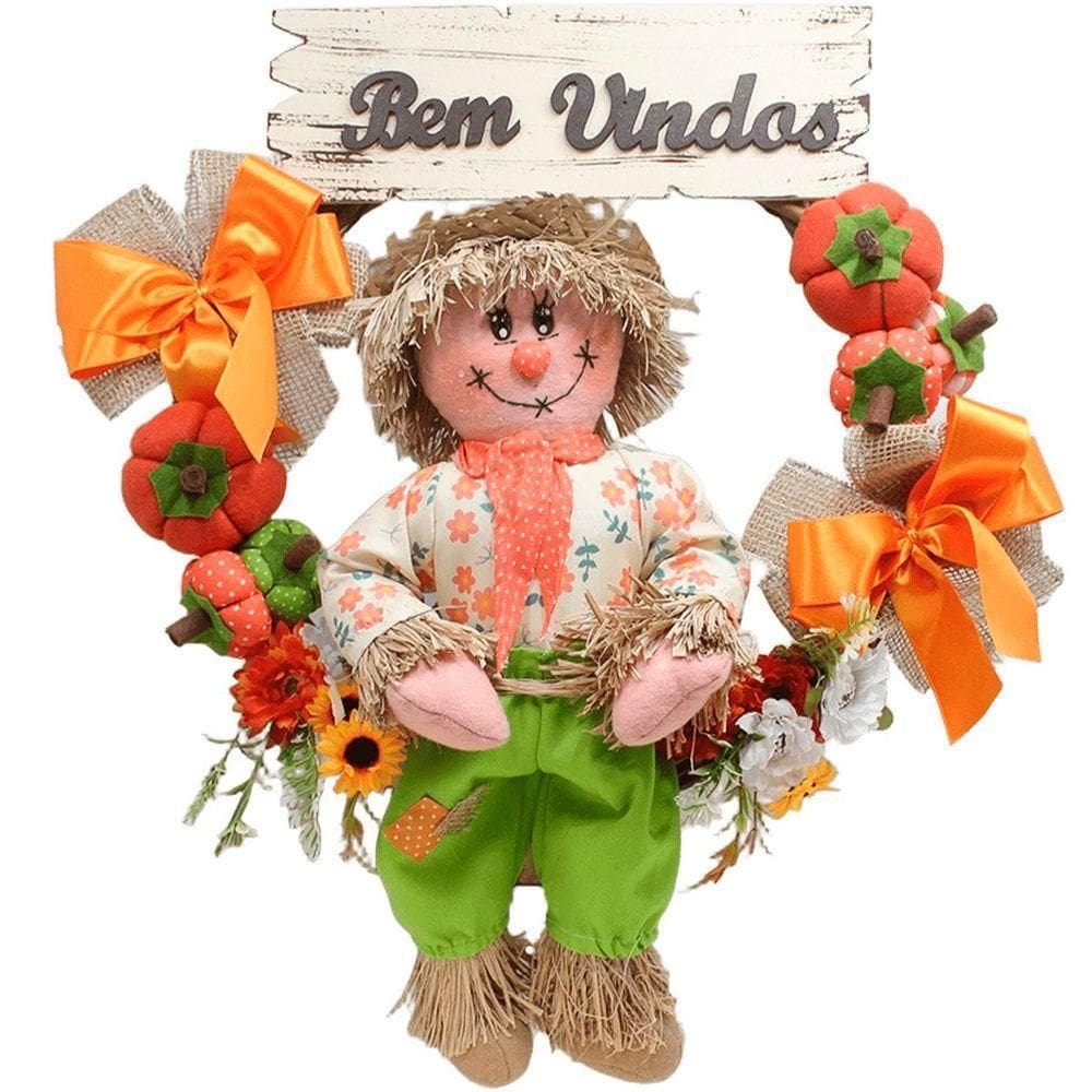 Guirlanda Decoração Festa Junina Caipira Com Abobora De 50cm Menino