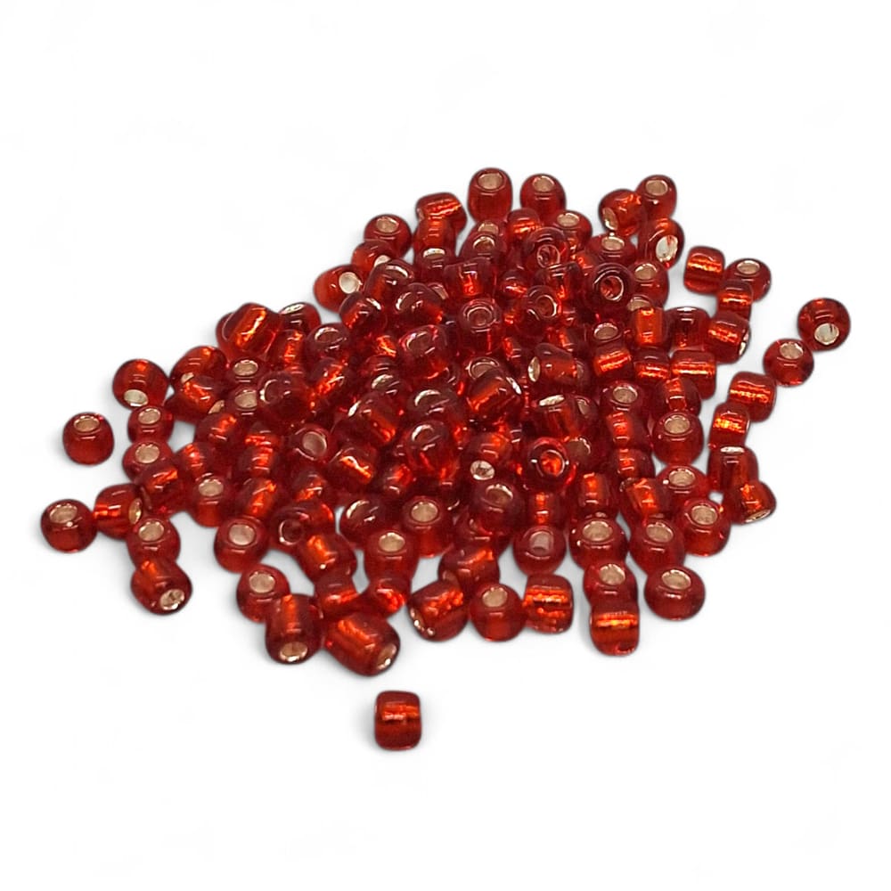 Miçanga para Guia Vermelho Cristal Artesanato 4mm 50g
