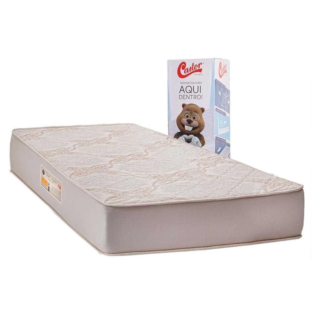 Colchão Solteiro Molas Ensacadas a Vácuo Visco Gel Comfort Double Face Bed in Box (88x188x25) - Castor
