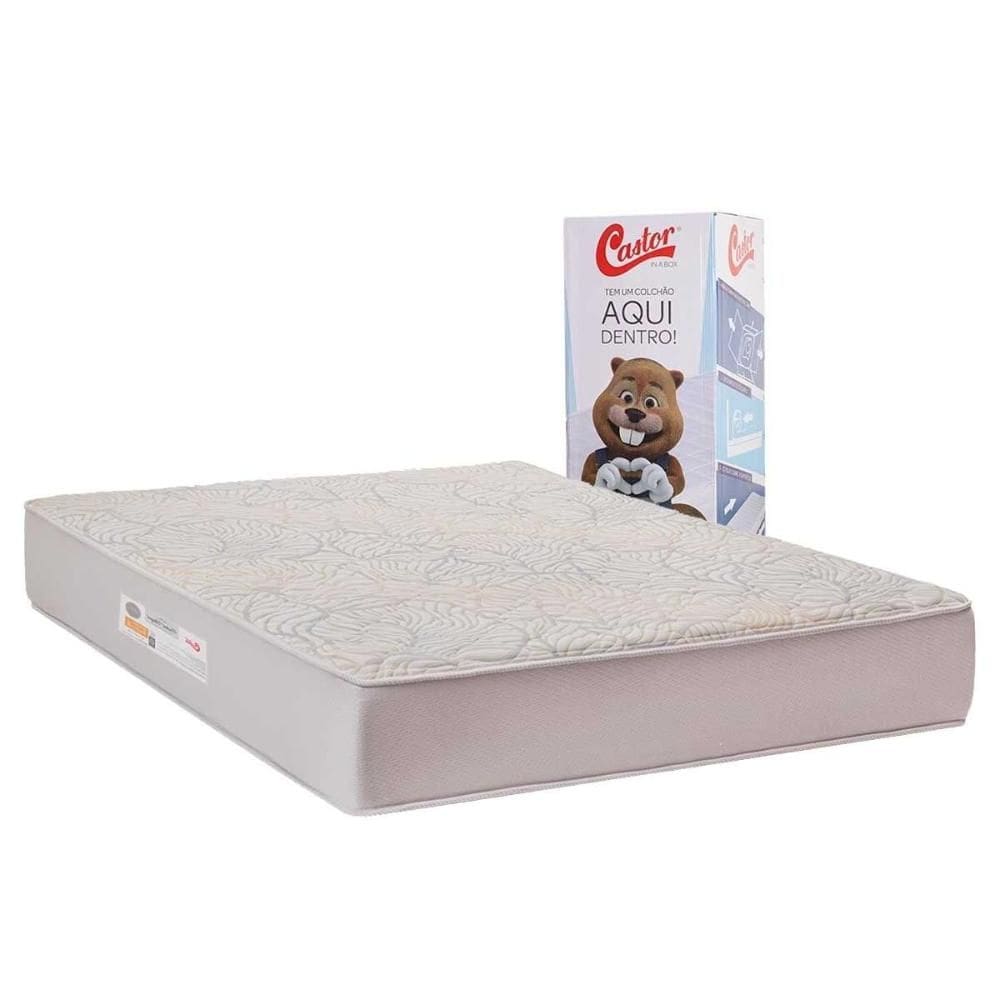 Colchão Casal Espuma Viscoelástico a Vácuo Visco Gel Molas Ensacadas  Vitagel Max Anatomic Double Face Bed in Box (138x188x25) - Castor