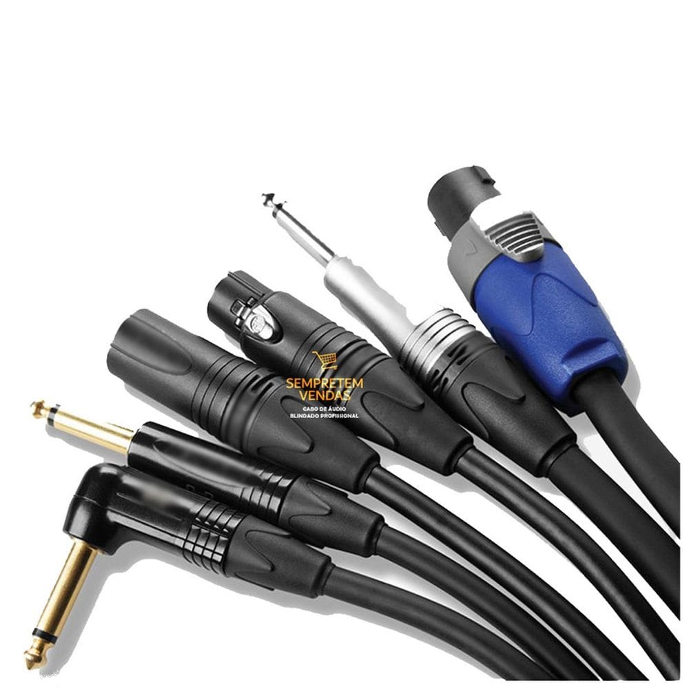 Monte Cabo Áudio Blindado P10 XLR P2 Speakon RCA  3 Metros