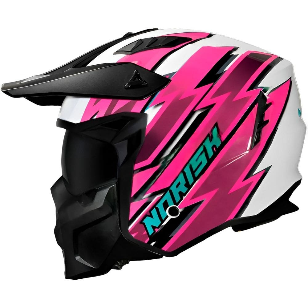 Capacete Norisk Darth Il 2 Storm Articulado Rosa E Branco