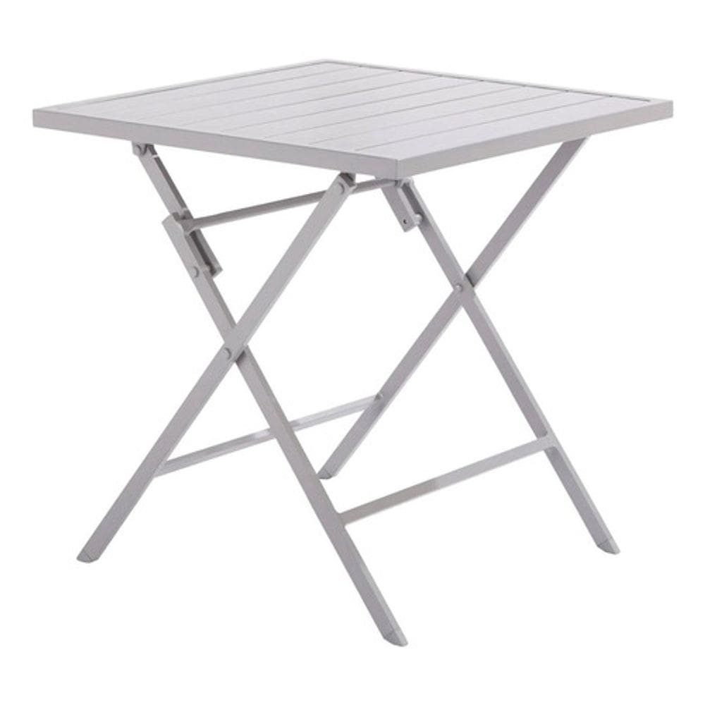 Mesa Dobravel Quadrada Jardim Varanda 71x71x74cm Aluminio